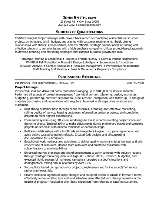 Construction Resume Templates, Samples & Examples | Resume Templates 101