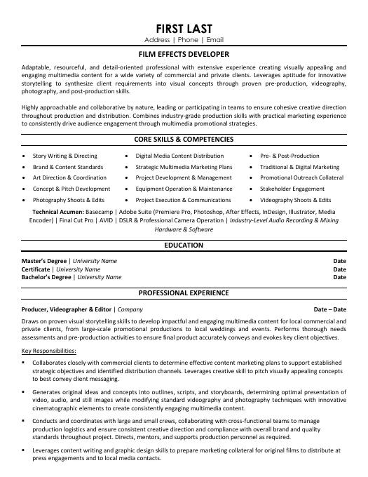 Multimedia Resume Templates, Samples & Examples | Resume Templates 101